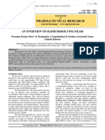 Pharmaceutical Research: An Overview On Rapid Dissolving Films