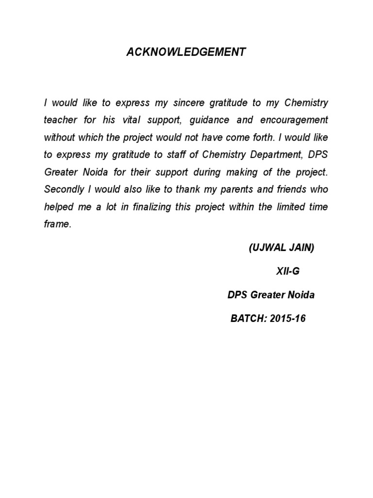 Acknowledgement for Electromagnetic Induction Project | PDF