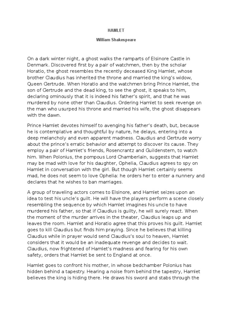 HAMLET Formalist Criticism | PDF | Hamlet | Plays Based On European Myths  And Legends