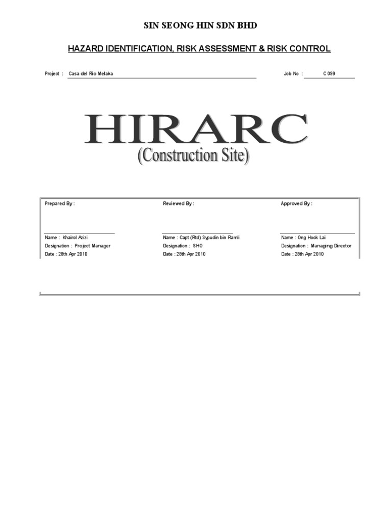 HIRARC on Construction | Personal Protective Equipment | First Aid