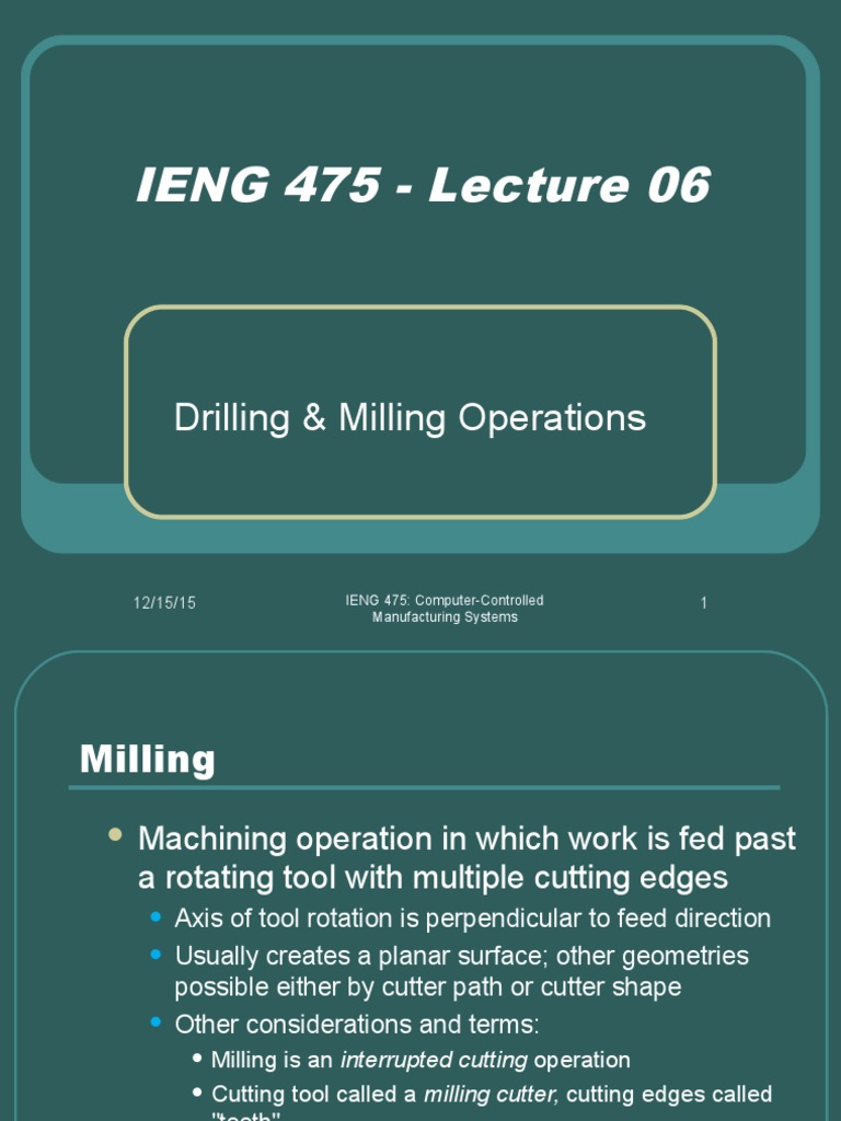 CNC Milling and Drilling Operations | PDF | Machining | Drilling
