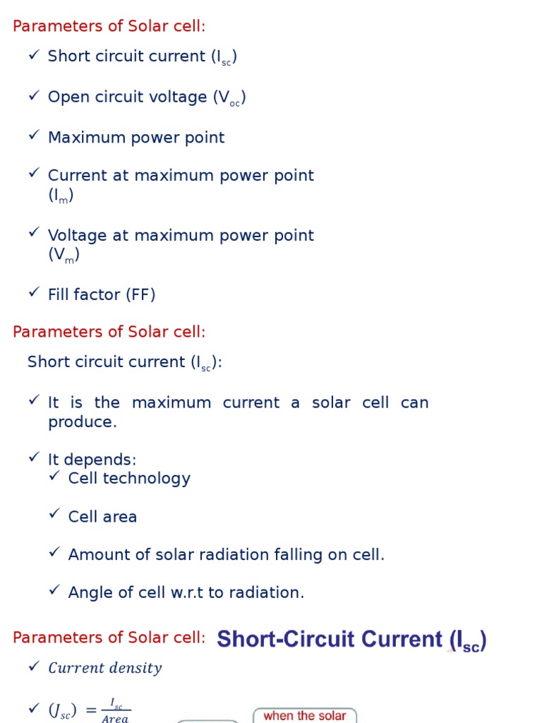 Solar Cell Parameters and Efficiency Analysis | PDF | Solar Cell ...