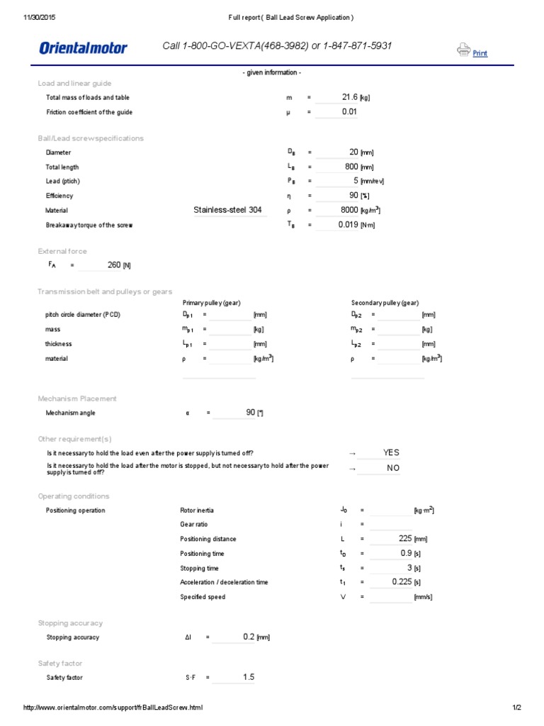Full Report Ball Lead Screw Application | PDF