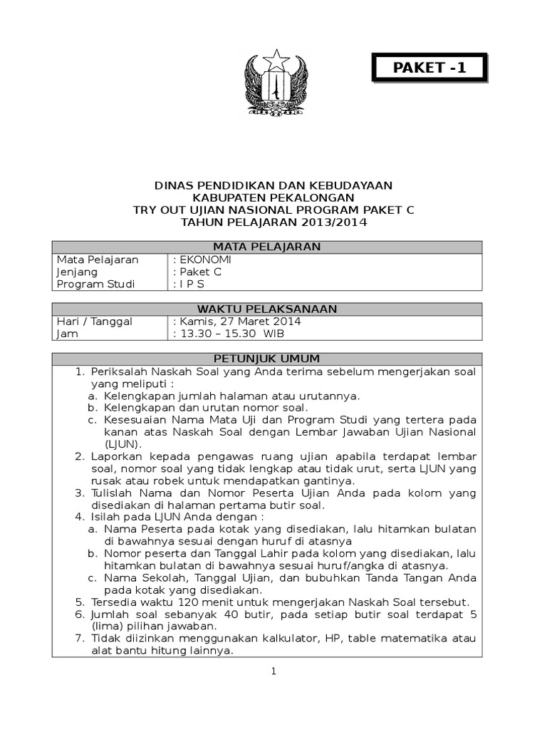 Soal Ekonomi Un