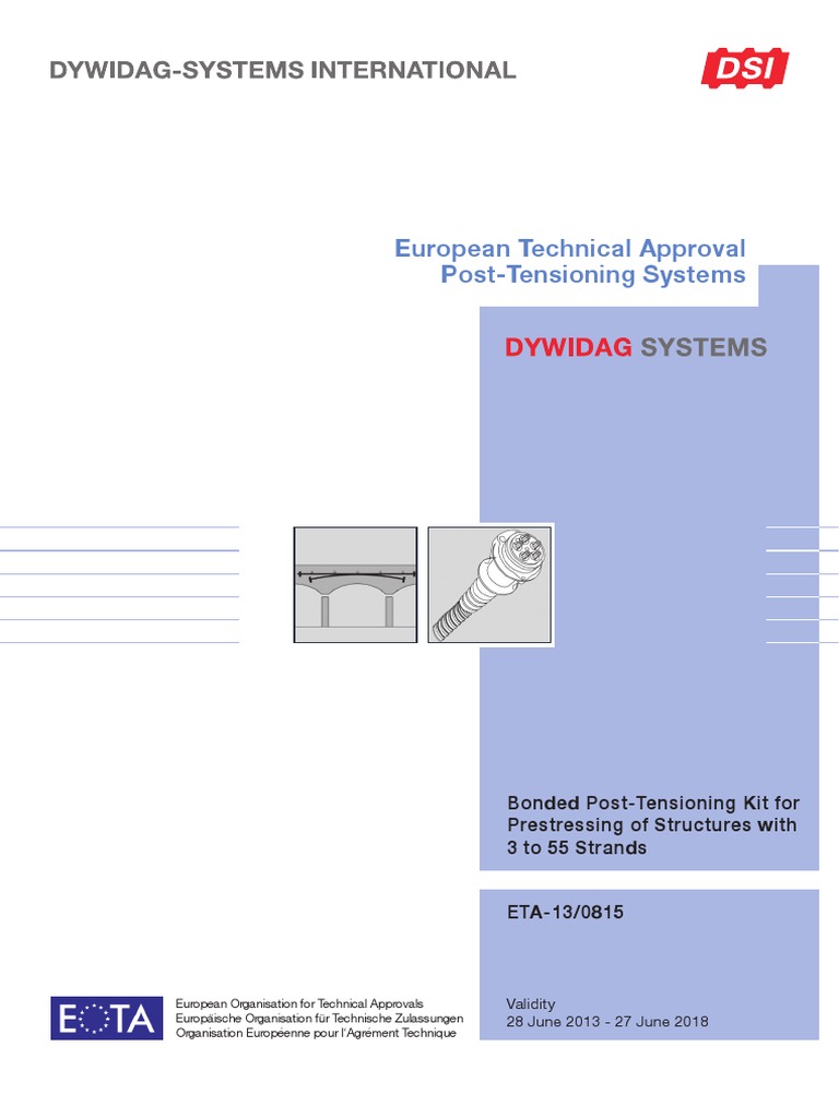 DSI DYWIDAG ETA 13 0815 Post Tensioning System Using Strands en | PDF
