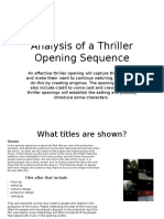 Analysis of a Thriller Opening Sequence