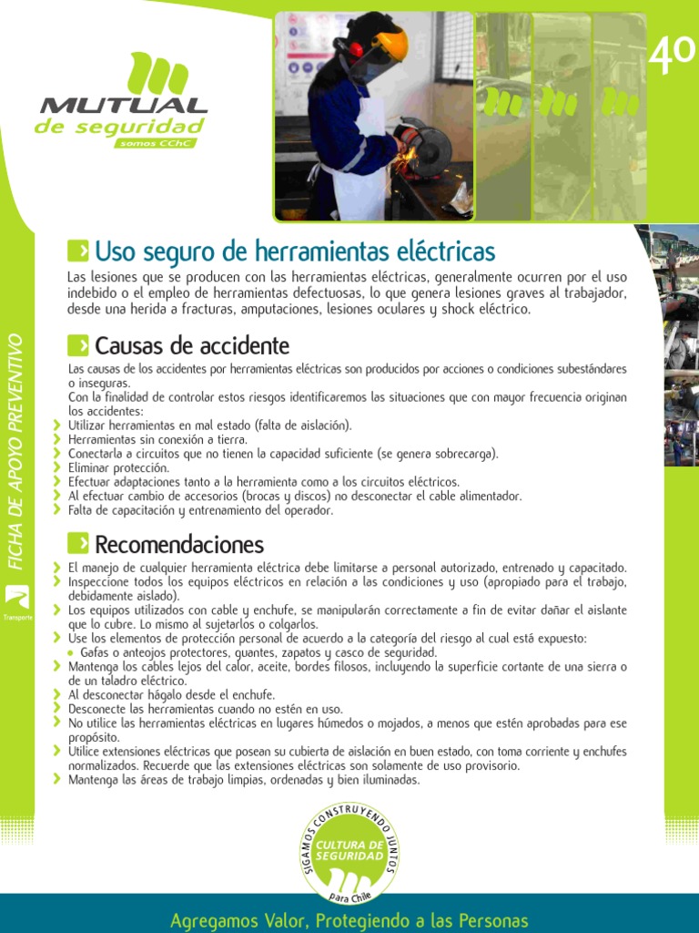 Seguridad en el uso de herramientas eléctricas | PDF | Herramientas ...