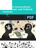 ESL/EFL in Sociocultural, Institutional, and Political Contexts