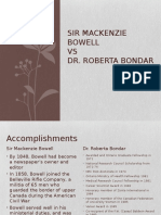 Sir Mackenzie Bowell Vs DR Roberta Bondar