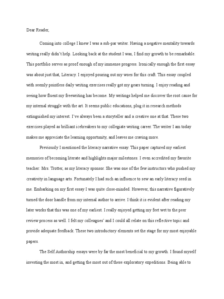 Dear Reader Essays Motivation