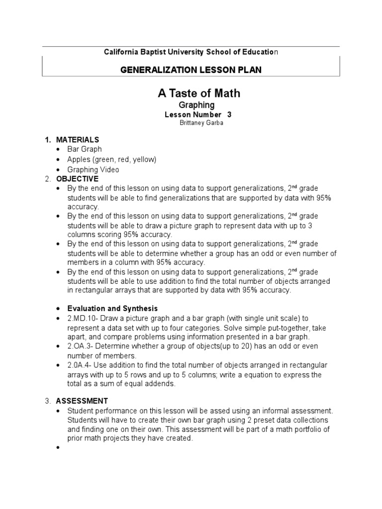 Generalization Lesson Plan | PDF | Reading Comprehension | Communication