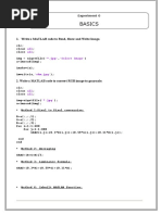 Basics: 1. Write A MATLAB Code To Read, Show and Write Image