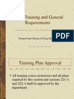 Diesel Training and General Requirements: Pennsylvania Bureau of Deep Mine Safety