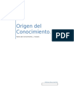 Origen Del Conocimiento