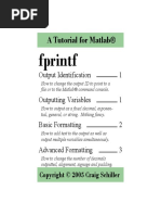 A Tutorial For Matlab: Fprintf