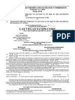 Las Vegas Sands Corp.: United States Securities and Exchange Commission Form 10-K