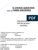 Multiple Choice Question On Vitamin Deficiency