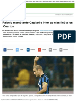 Palacio Marcó Ante Cagliari e Inter Se Clasificó a Los Cuartos _ Genoa, Inter, M