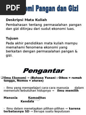 1 Ekonomi Pangan Dan Gizi Ppt
