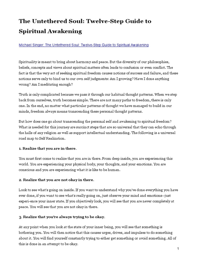 Twelve Steps to Spiritual Awakening | PDF | Spirituality ...