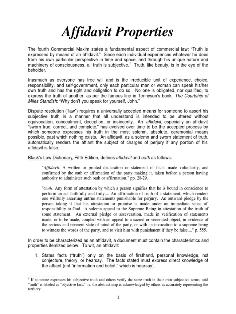 Understanding Affidavit Essentials | PDF | Affidavit | Witness