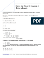 Mathematics Notes and Formula For Class 12 Chapter 4. Determinants