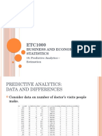 Business and Economic Statistics: 10. Predictive Analytics - Estimation