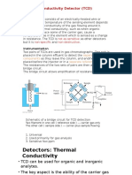 Thermal Conductivity Detector (TCD) : Not As Sensitive Non-Specific Non-Destructive