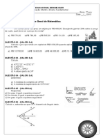 Avaliação 7 Ano MATEMATICA Geral IV 2015