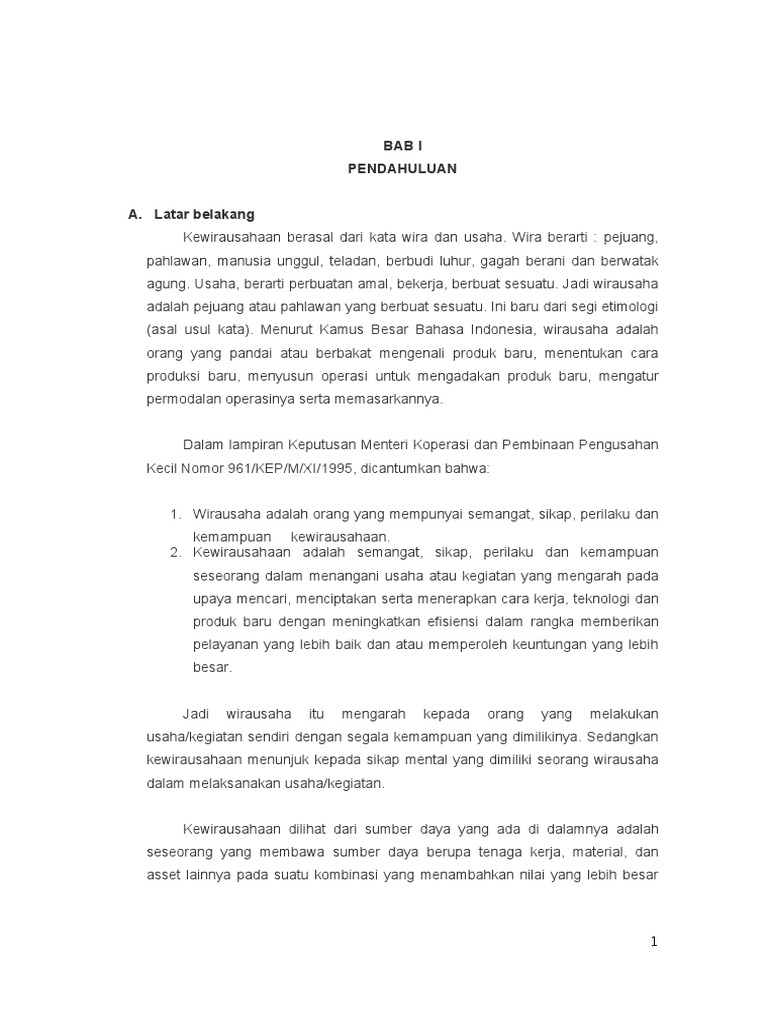 Makalah Wawancara Kewirausahaan Contoh Makalah