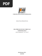 Estrutura do Relatório de Estágio Superv. II - Ensino Fundamental I