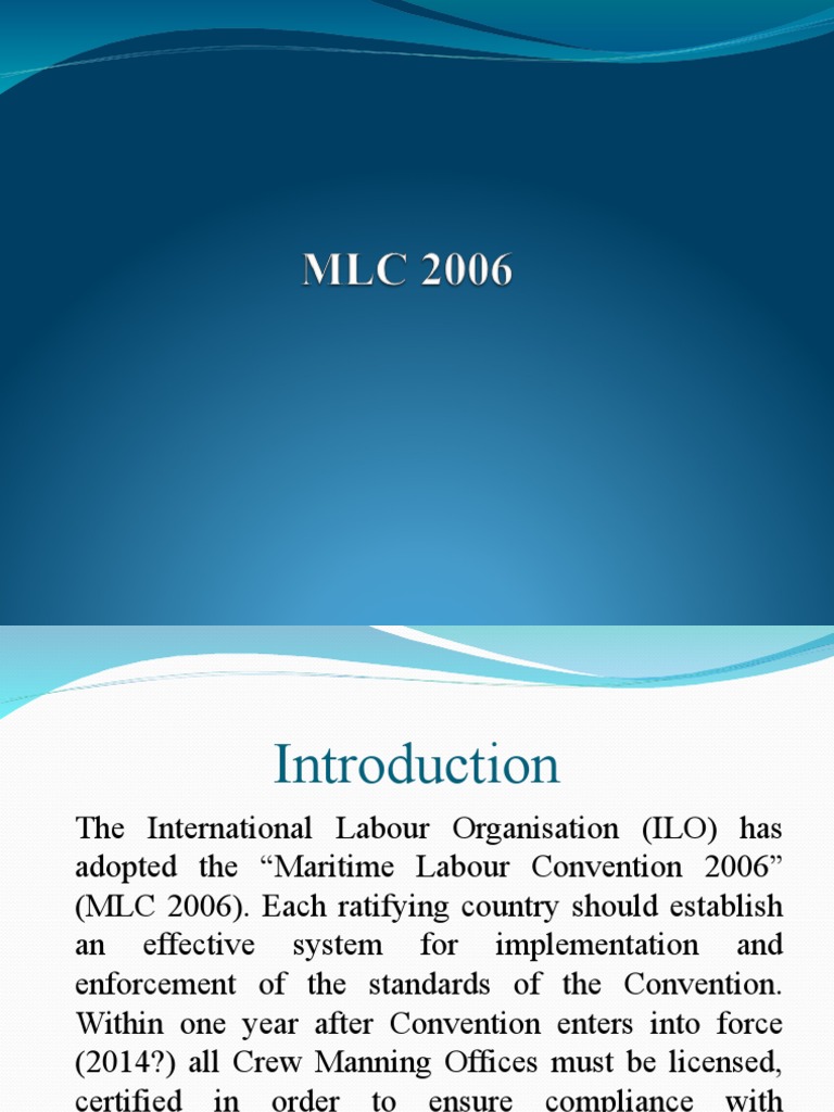 MLC 2006 | PDF | International Labour Organization | Employment