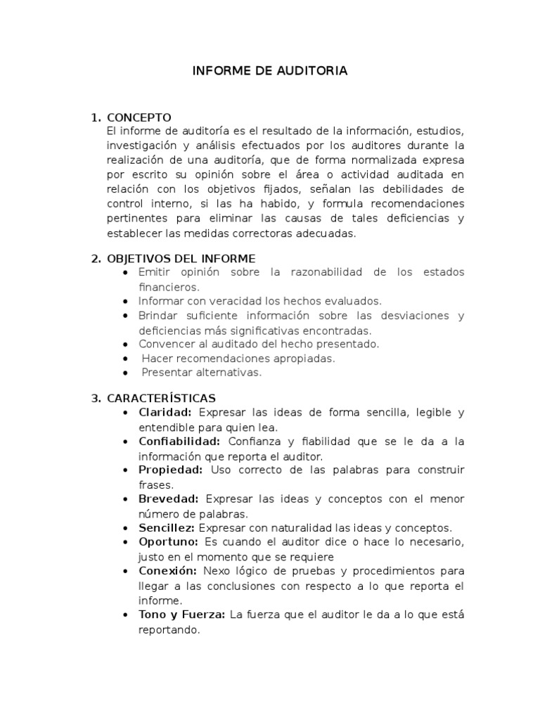 Estructura del Informe de Auditoría | PDF | Contralor | Auditoría ...