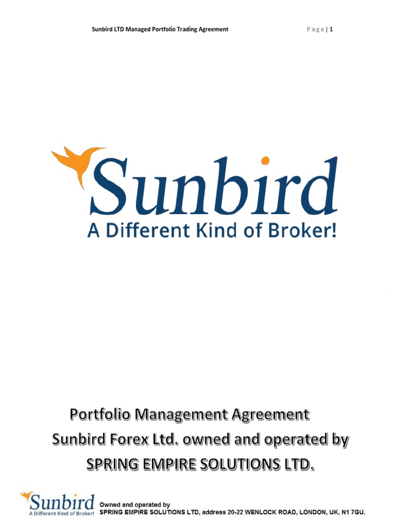 Sunbirdfx Managed Portfolio Agreement Contract For Difference - 