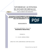 Programa de Mantenimiento Preventivo de La Máquina Envasadora TBA8 6000 Base Del Grupo Real de Ganaderos S.A. de C.V PDF
