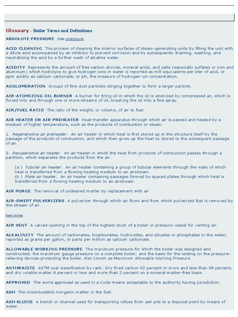 Boiler Terms and Definitions PDF