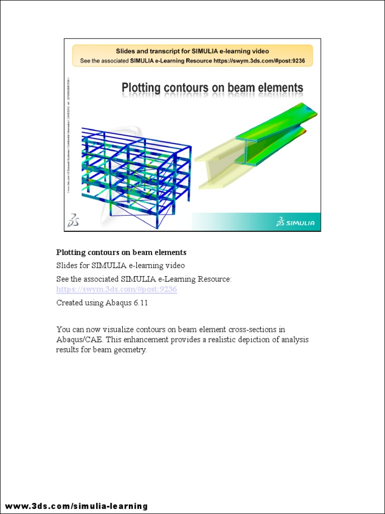 Visualizing Beam Element Contours in Abaqus | PDF | Mechanical ...