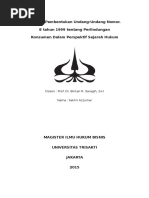 Analisis Pembentukan Undang-Undang Nomor. 8 Tahun 1999 Tentang Perlindungan Konsumen Dalam Perspektif Sejarah Hukum