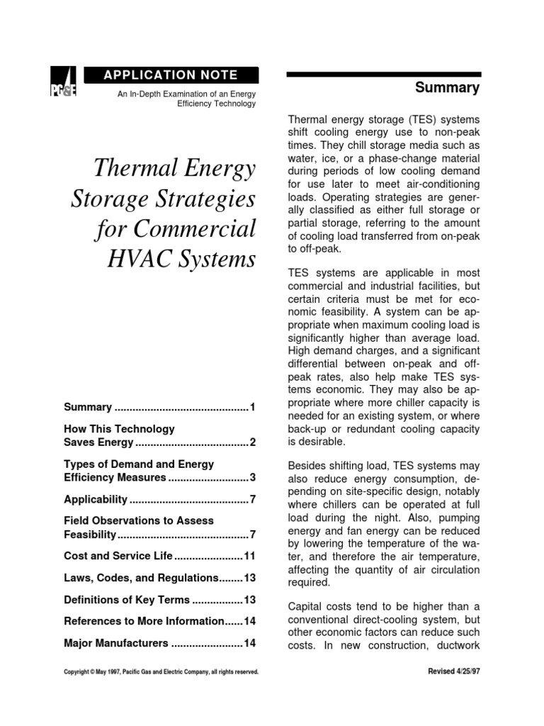 2 - Thermal Energy Storage Systems | PDF | Air Conditioning | Energy ...