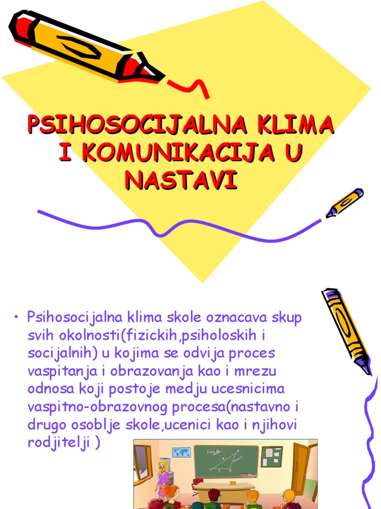 Psihosocijalna Klima I Komunikacija U Nastavi | PDF