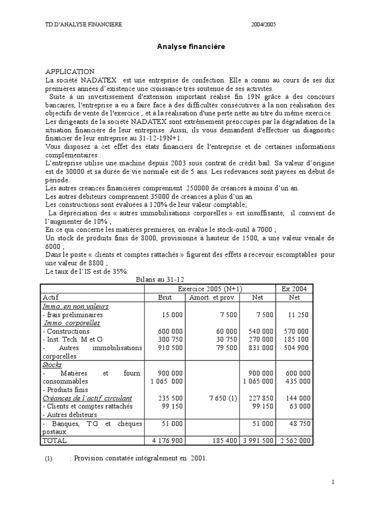 39 Exercices Corrigés D Analyse Financière Pdf