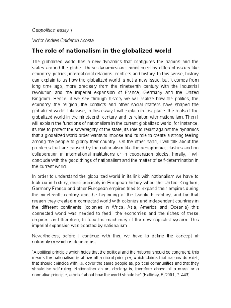 Define nationalism essay