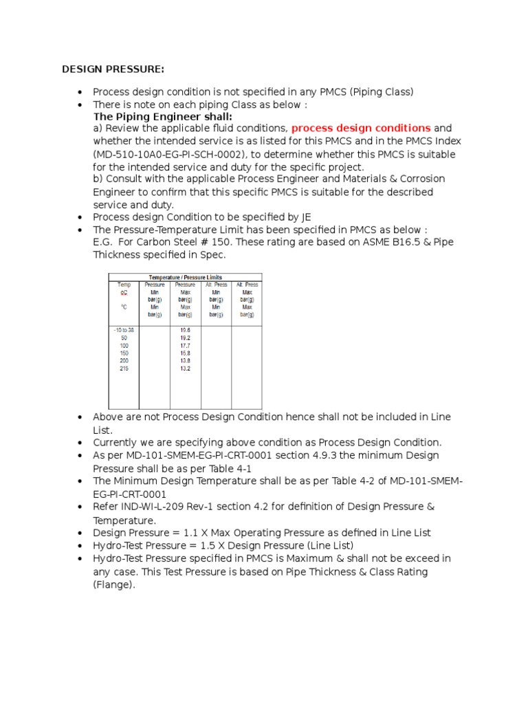 Design Pressure | PDF
