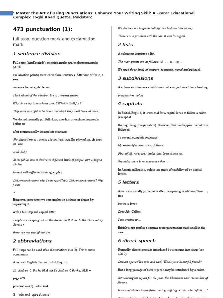 Punctuation mark names image