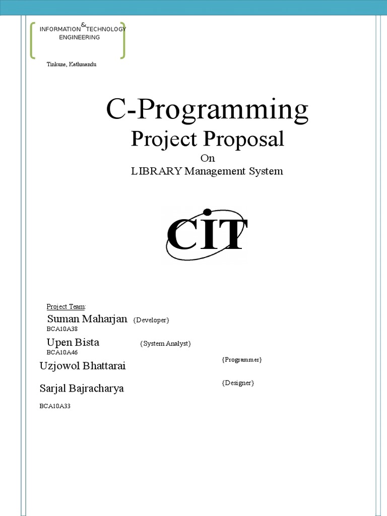 C-Programming: Project Proposal | Download Free PDF | C (Programming ...