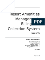 Resort Amenities Management, Billing and Collection System: (Rambcs)