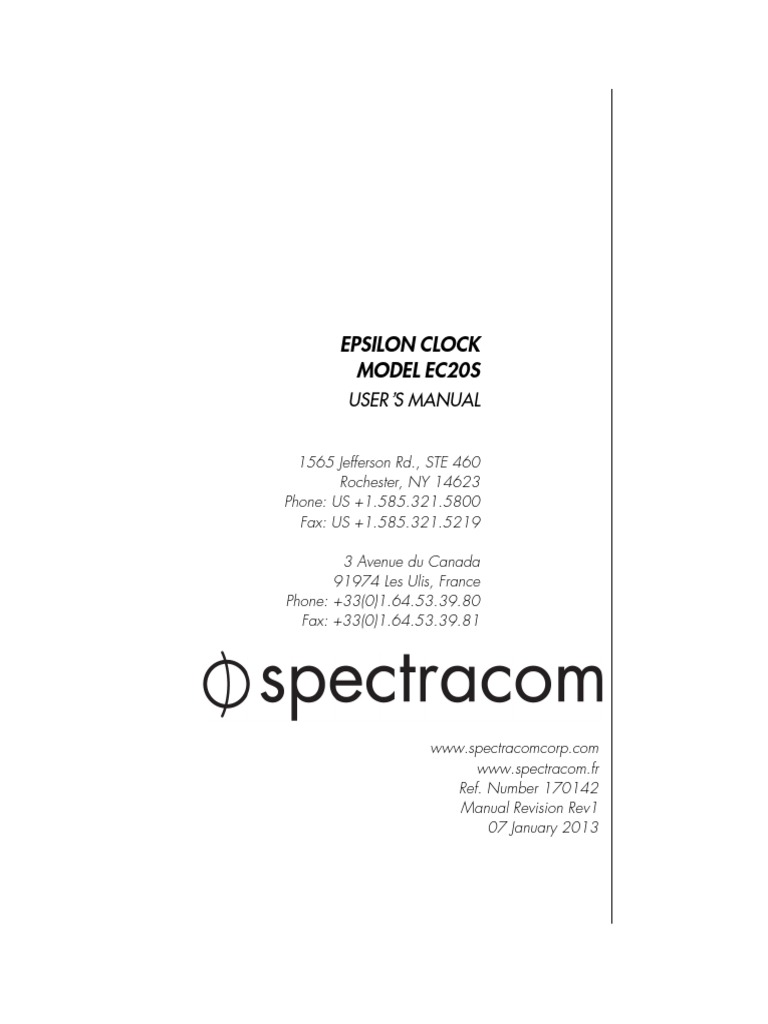 Manual Spectracom EC20S DO PDF | Download Free PDF | Electrical ...