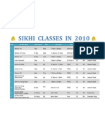 Sikhi Course Time Table