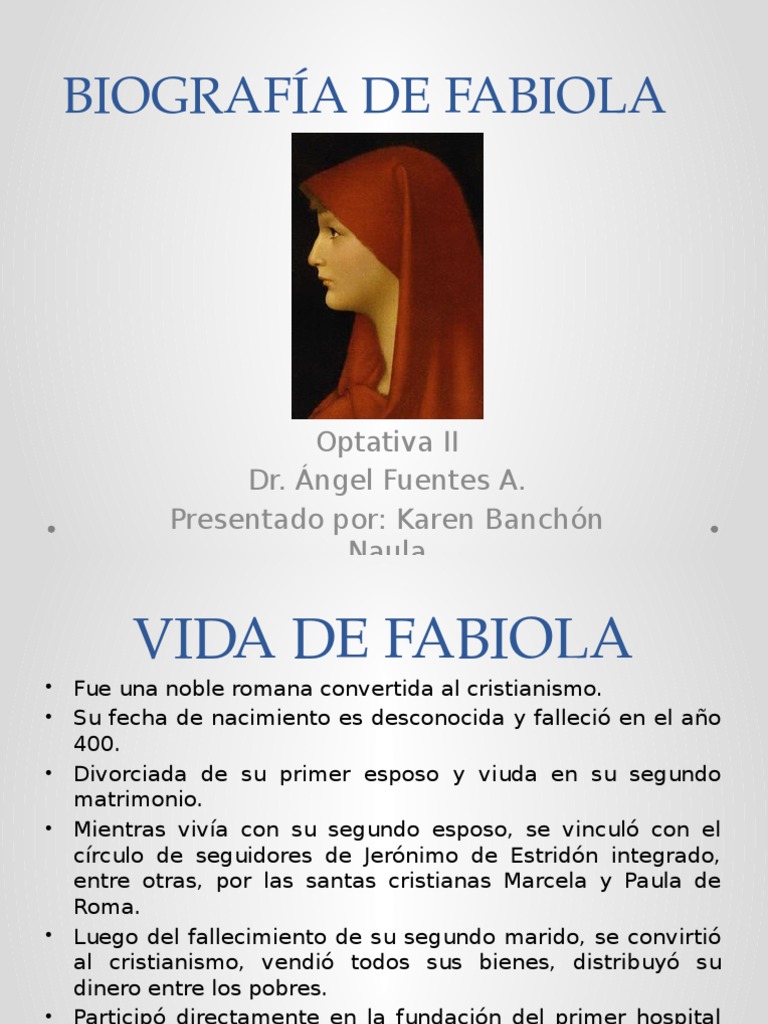 Biografía de Santa Fabiola de Roma | PDF | Religión y creencia | Personas