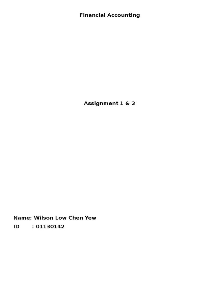 Financial Accounting Assignments Overview | PDF